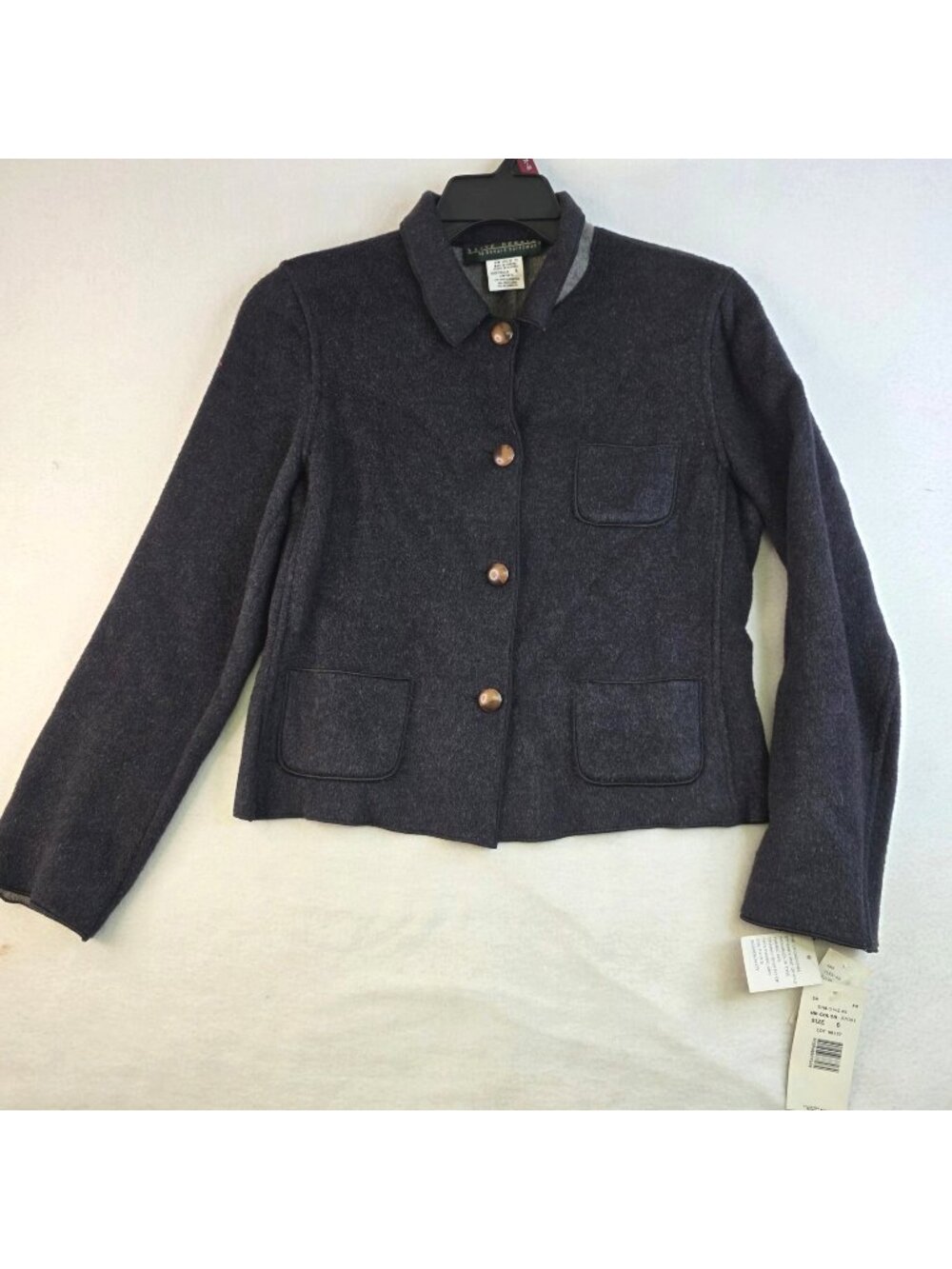 Harvey Bernard Wool Blend Jacket 6 Charcoal Gray Quiet Luxury Preppy Academia